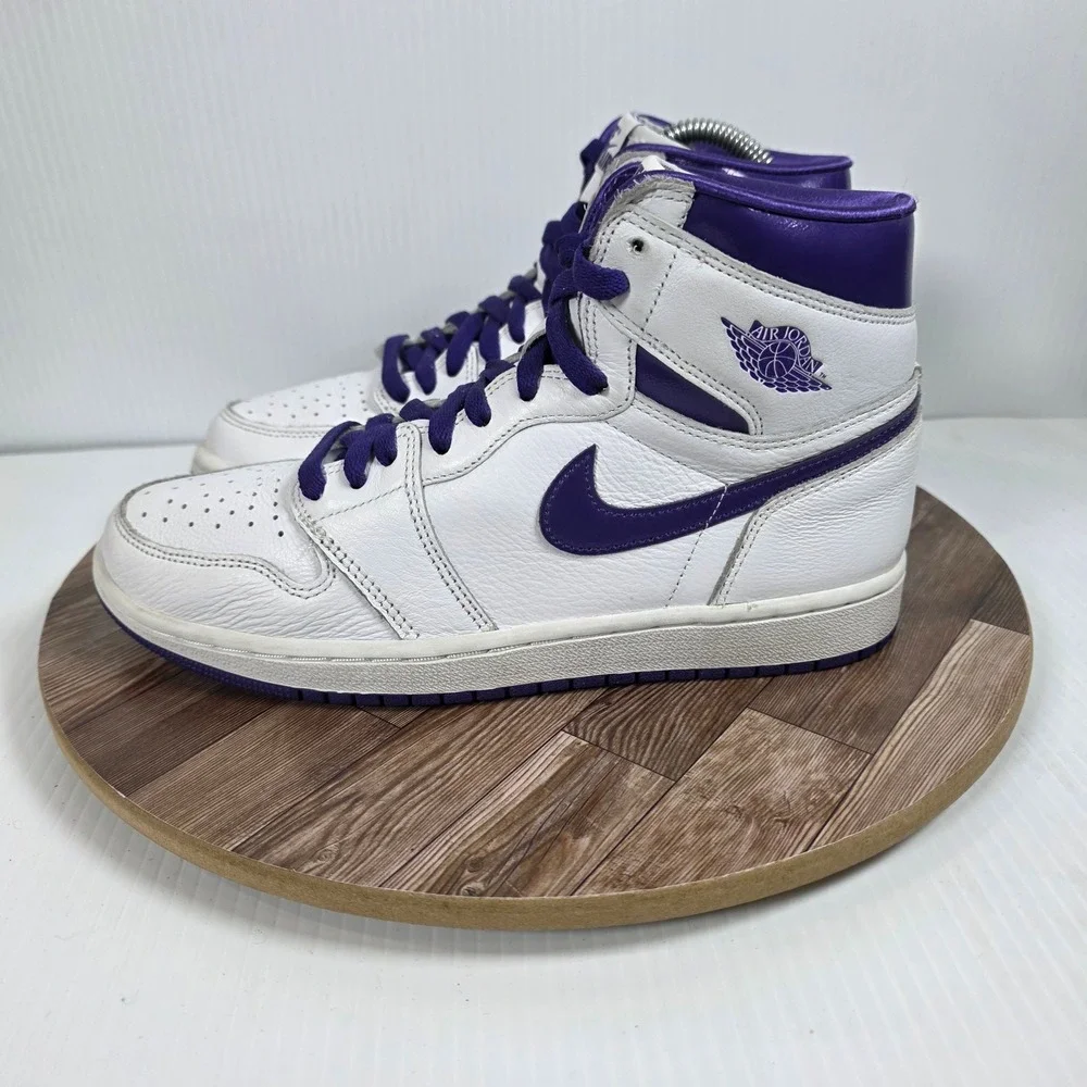 Air Jordan 1 High Court OG Purple Womens Size 8 White Shoes CD0461-151